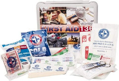 Medique - 136 Piece, Multipurpose/Auto/Travel First Aid Kit - 10-1/2" Wide x 3" Deep x 9" High, Plastic Case - Benchmark Tooling