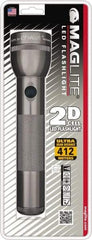 Mag-Lite - White LED Bulb, Industrial Tactical Flashlight - Gray Aluminum Body, Shock Resistant & Water Resistant, 2 D Batteries Not Included - Benchmark Tooling