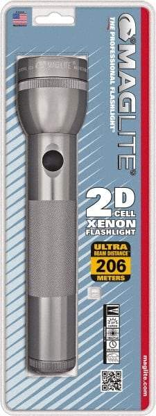 Mag-Lite - Krypton Bulb, 27 Lumens, Industrial/Tactical Flashlight - Gray Aluminum Body, 2 D Batteries Not Included - Benchmark Tooling