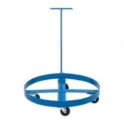 PRO-SOURCE - 1,000 Lb Load Capacity, 55 Gal Drum Dolly - 4" High, 4 Wheels - Benchmark Tooling