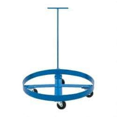 PRO-SOURCE - 1,000 Lb Load Capacity, 55 Gal Drum Dolly - 4" High, 4 Wheels - Benchmark Tooling