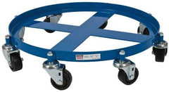 PRO-SOURCE - 2,000 Lb Load Capacity, 55 Gal Drum Dolly - 4" High, 8 Wheels - Benchmark Tooling