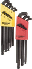 Bondhus - 22 Piece L-Key Ball End Hex Key Set - Hex Range 0.05 to 3/8", Protanium Up to reg/ Over Steel - Benchmark Tooling