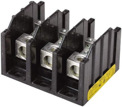 Cooper Bussmann - 3 Poles, 310 Amp, 350 kcmil-6 AWG (Cu/Al) Primary, 4-12 AWG (Al), 4-14 AWG (Cu) Secondary, Thermoplastic Power Distribution Block - 600 VAC/VDC, 1 Primary Connection, 5.2 Inch Long x 3.32 Inch Deep x 4 Inch High - Benchmark Tooling