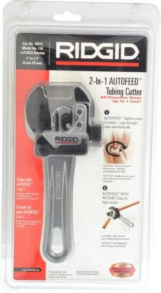 Ridgid - 1/4" to 1-1/8" Pipe Capacity, Close Quarters Autofeed - Benchmark Tooling