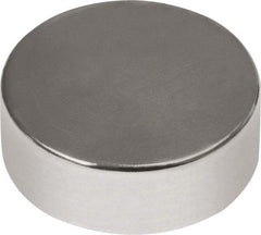 Mag-Mate - 3/4" Diam x 1/4" High Neodymium Rare Earth Magnet - 10.7 Lb Max Capacity, 180°F Max, Nickel Plated - Benchmark Tooling