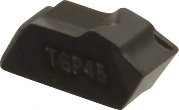Seco - 150.104 12 TGP45 Grade, 0.161" Cutting Width, Carbide Cutoff Insert - 0° Neutral Lead Angle, 0.009" Cnr Rad, TiCN/Al2O3 Coated, Single End - Benchmark Tooling
