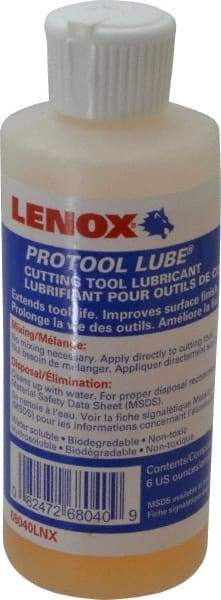 Lenox - Protool Lube, 6 oz Bottle Sawing Fluid - Synthetic, For Cutting, Drilling, Milling, Reaming, Tapping - Benchmark Tooling