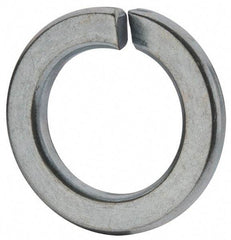 Value Collection - M18, 18.2mm ID, 29.4mm OD, 3.5mm Thick Split Lock Washer - Grade 8 Spring Steel, Zinc-Plated Finish, 18.2mm Min ID, 19mm Max ID - Benchmark Tooling