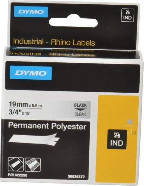 Dymo - 216" Long, Clear Permanent Polyester Tape Permanent Polyester Tape - For RHINO 5000, 5200, 6000, 6500 - Benchmark Tooling