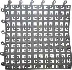 Wearwell - 18" Long x 18" Wide x 7/8" Thick, Anti-Fatigue Modular Matting Soft Open Grid - Male & Female, 4 Interlocking Sides, Charcoal, For Dry & Wet Areas, Series 564 - Benchmark Tooling