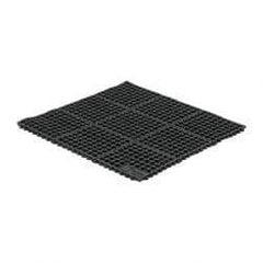 Wearwell - 3' Long x 3' Wide x 5/8" Thick, Anti-Fatigue Modular Matting Tiles - Black, For Dry & Wet Areas, Series 572 - Benchmark Tooling