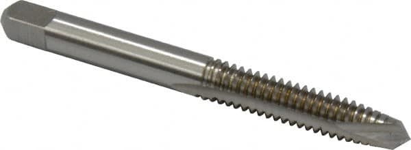 Kennametal - 1/4-20 UNC, 2 Flute, Bright Finish, High Speed Steel Spiral Point Tap - Plug Chamfer, Right Hand Thread, 2-1/2" OAL, 1" Thread Length, 0.255" Shank Diam, 3B Class of Fit - Exact Industrial Supply