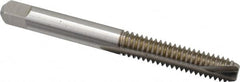 Kennametal - 1/4-20 UNC, 2 Flute, Bright Finish, High Speed Steel Spiral Point Tap - Bottoming Chamfer, Right Hand Thread, 2-1/2" OAL, 1" Thread Length, 0.255" Shank Diam, 3B Class of Fit, Series 5302 - Exact Industrial Supply