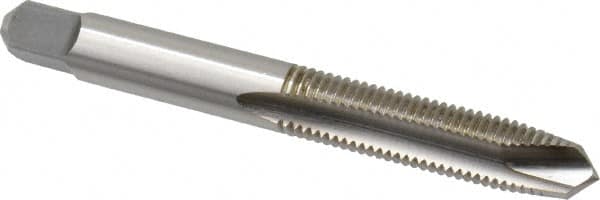 Kennametal - 5/16-24 UNF, 2 Flute, Bright Finish, High Speed Steel Spiral Point Tap - Plug Chamfer, Right Hand Thread, 2.72" OAL, 1-1/8" Thread Length, 0.318" Shank Diam, 3B Class of Fit, Series 5301 - Exact Industrial Supply