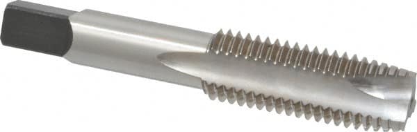 Kennametal - 3/4-10 UNC, 3 Flute, Bright Finish, High Speed Steel Spiral Point Tap - Plug Chamfer, Right Hand Thread, 4-1/4" OAL, 2" Thread Length, 0.59" Shank Diam, Series 5301 - Exact Industrial Supply