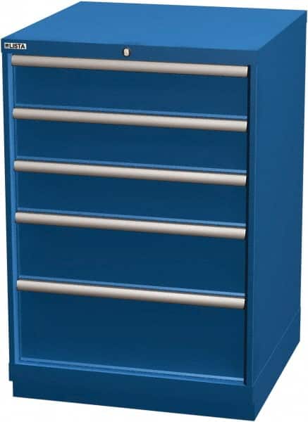LISTA - 5 Drawer, Modular Storage Cabinet - Steel, 28-1/4" Wide x 28-1/2" Deep x 41-3/4" High, Blue - Benchmark Tooling