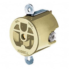 Hubbell Wiring Device-Kellems - 125V 15A NEMA 5-15R Industrial Grade Ivory Straight Blade Single Receptacle - Benchmark Tooling