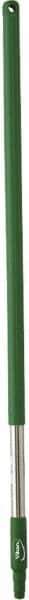 Vikan - 39-1/2 x 1-1/4" Stainless Steel Squeegee Handle - European Threaded Connection, Green - Benchmark Tooling