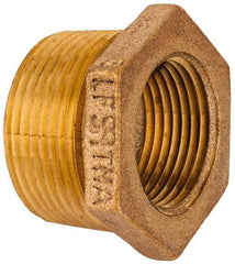 Merit Brass - Class 125, 1-1/4 x 1" Internal Pipe, Lead Free Brass Hex Bushing - MNPT x FNPT - Benchmark Tooling