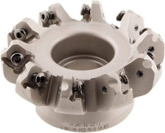 Iscar - 3" Cut Diam, 1" Arbor Hole, 0.138" Max Depth of Cut, 45° Indexable Chamfer & Angle Face Mill - 10 Inserts, ONHU 0505\xB6OXMT 0507\xB6S845 SN.U 1305 Insert, Right Hand Cut, 10 Flutes, Series Helido - Benchmark Tooling