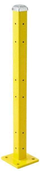 Steel King - Triple 42 Inch High Corner and Center Steel Guard Rail Mount Post - Yellow, For Use with Steel King Railing - Benchmark Tooling