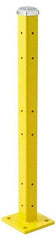 Steel King - Triple 42 Inch High Corner and Center Steel Guard Rail Mount Post - Yellow, For Use with Steel King Railing - Benchmark Tooling