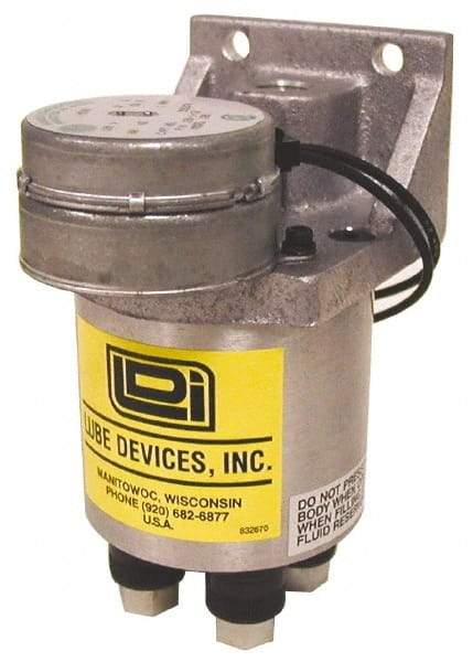 LDI Industries - 0.16 cc Output per Cycle, 2 Outlet Central Lubrication System Electric Pump - 66.55mm Wide x 134.37mm High, 120 Volt, Oil/Grease, 1/8-27 Outlet Thread, NPTF - Benchmark Tooling