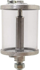 LDI Industries - 1 Outlet, Polymer Bowl, 0.47 L No Flow Control Oil Reservoir - 5/8-18 UNF Outlet, 3-1/2" Diam x 6-11/16" High, 60°C Max - Benchmark Tooling