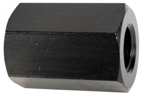 TE-CO - M24x3.00 Metric Coarse, 64mm OAL Steel Standard Coupling Nut - Black Oxide Coated, 38mm Width Across Flats - Benchmark Tooling