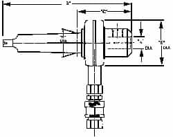 Collis Tool - 5MT Outside Taper, 1-1/4" Hole Diam, Coolant Adapter - 4-1/2" Projection, 10.38" OAL, Through Coolant - Exact Industrial Supply