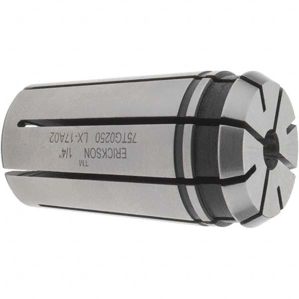 Kennametal - TG/PG 75 1/4" Standard Single Angle Collet - 6.35mm TIR, 46.81mm OAL, 6.35mm Overall Diam - Exact Industrial Supply