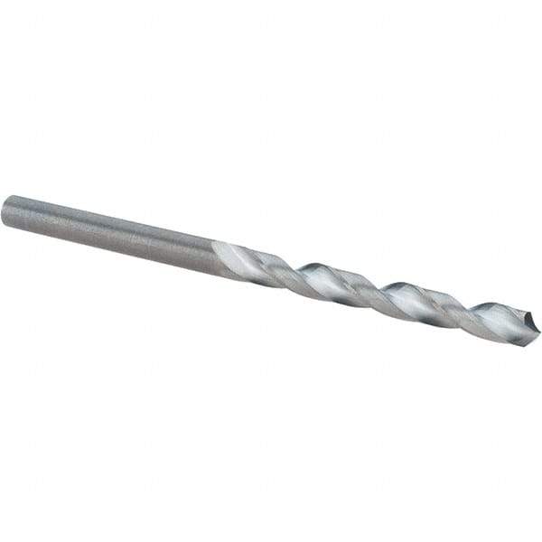 Guhring - 4.2mm 118° Solid Carbide Jobber Drill - Bright Finish, Right Hand Cut, Spiral Flute, Straight Shank, 75mm OAL, Faceted Point - Benchmark Tooling
