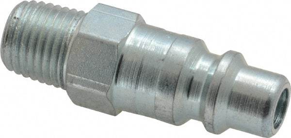 Parker - 1/4-18 Male NPT Industrial Pneumatic Hose Connector - Steel, 3/8" Body Diam - Benchmark Tooling