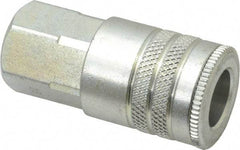 Parker - 3/8-18 Female NPTF Industrial Pneumatic Hose Coupler - Steel, 3/8" Body Diam - Benchmark Tooling