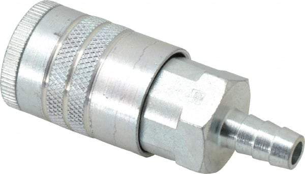 Parker - Hose Barb Tru-Flate Automotive Pneumatic Hose Coupler - Steel, 1/2" Body Diam, 3/8" Hose ID - Benchmark Tooling