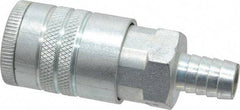 Parker - Hose Barb Tru-Flate Automotive Pneumatic Hose Coupler - Steel, 1/2" Body Diam, 1/2" Hose ID - Benchmark Tooling