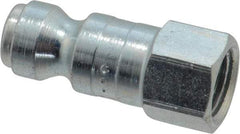 Parker - 1/8-27 Female NPTF Tru-Flate Automotive Pneumatic Hose Connector - Steel, 1/4" Body Diam - Benchmark Tooling