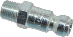 Parker - 1/8-27 Male NPT Tru-Flate Automotive Pneumatic Hose Connector - Steel, 1/4" Body Diam - Benchmark Tooling