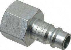Parker - 3/8-18 Female NPTF European High Flow Pneumatic Hose Connector - Steel, 1/4" Body Diam - Benchmark Tooling