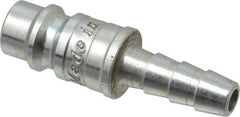 Parker - Hose Barb European High Flow Pneumatic Hose Connector - Steel, 1/4" Body Diam, 1/4" Hose ID - Benchmark Tooling