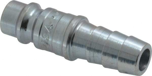 Parker - Hose Barb European High Flow Pneumatic Hose Connector - Steel, 1/4" Body Diam, 3/8" Hose ID - Benchmark Tooling