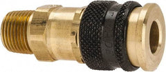 Parker - 3/8-18 Male NPTF Industrial Pneumatic Hose Coupler - Brass, 1/4" Body Diam - Benchmark Tooling