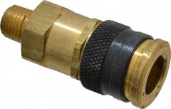 Parker - 1/4-18 Male NPTF Industrial Pneumatic Hose Coupler - Brass, 3/8" Body Diam - Benchmark Tooling