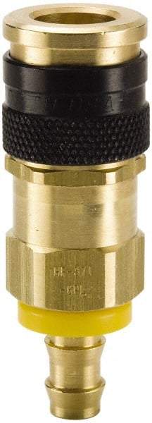 Parker - Push-Lok Hose Barb Industrial Pneumatic Hose Coupler - Brass, 3/8" Body Diam, 1/2" Hose ID - Benchmark Tooling