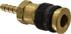 Parker - Hose Barb Industrial Pneumatic Hose Coupler - Brass, 1/4" Body Diam, 1/4" Hose ID - Benchmark Tooling