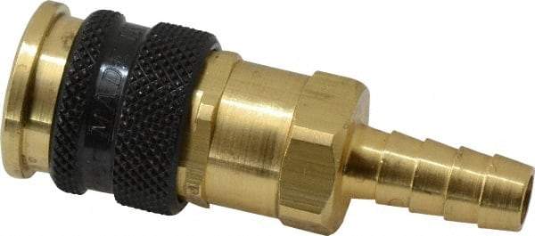 Parker - Hose Barb Industrial Pneumatic Hose Coupler - Brass, 1/4" Body Diam, 3/8" Hose ID - Benchmark Tooling