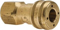 Parker - 3/4-14 Female NPTF Industrial Pneumatic Hose Coupler - Brass, 1/2" Body Diam - Benchmark Tooling
