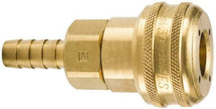 Parker - Hose Barb Industrial Pneumatic Hose Coupler - Brass, 3/4" Body Diam, 1/2" Hose ID - Benchmark Tooling