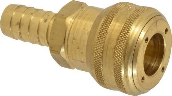 Parker - Hose Barb Industrial Pneumatic Hose Coupler - Brass, 3/4" Body Diam, 3/4" Hose ID - Benchmark Tooling